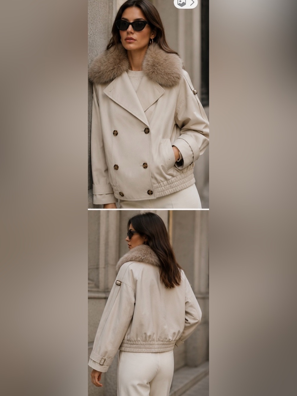 Zara Double-Breasted Trench Coat with  Detachable Faux Fur Collar. NWT size Smal - Picture 2 of 8